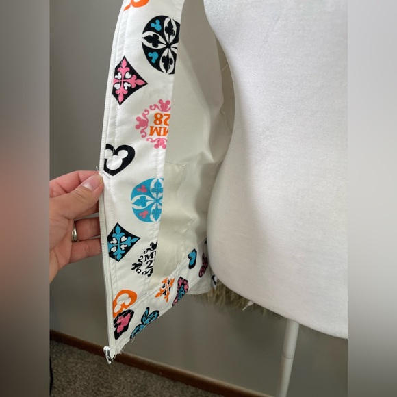 Authentic Disney Worlds White Cotton Mickey Mouse Zipper Hoodie Jacket M - Picture 7 of 9